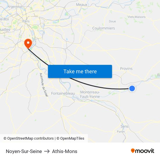 Noyen-Sur-Seine to Athis-Mons map
