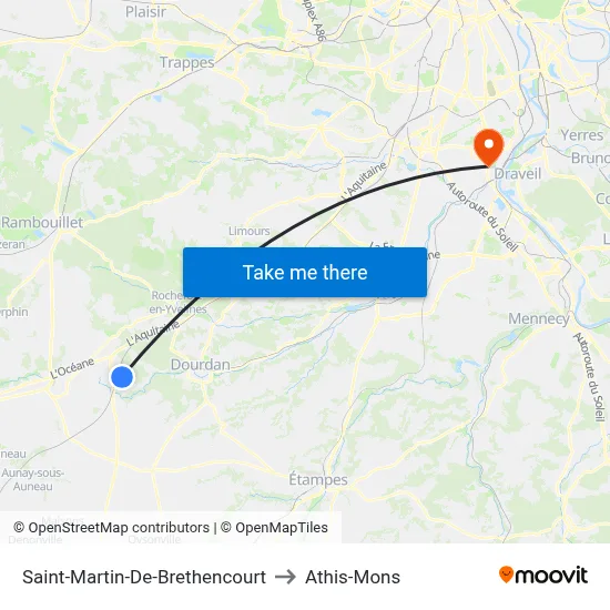 Saint-Martin-De-Brethencourt to Athis-Mons map