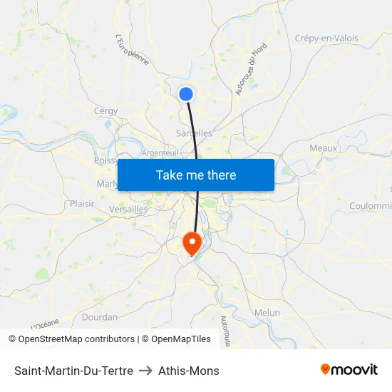 Saint-Martin-Du-Tertre to Athis-Mons map