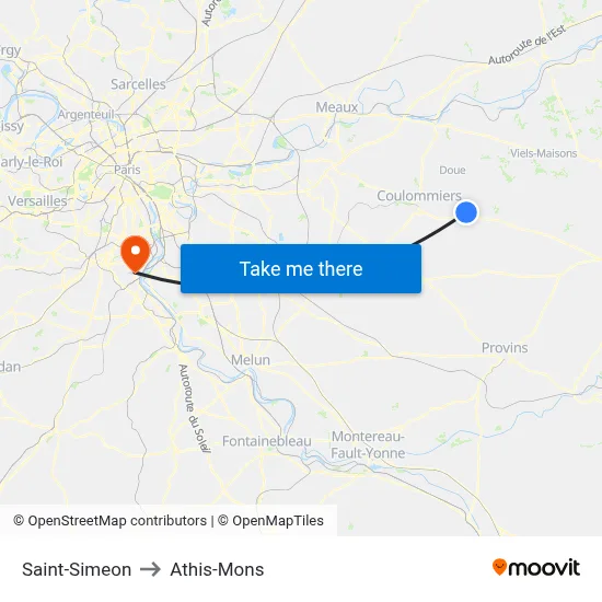 Saint-Simeon to Athis-Mons map