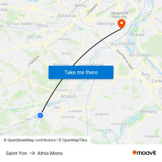 Saint-Yon to Athis-Mons map