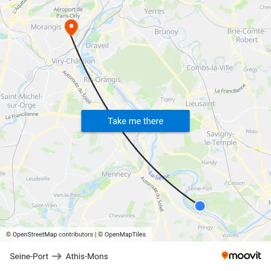 Seine-Port to Athis-Mons map