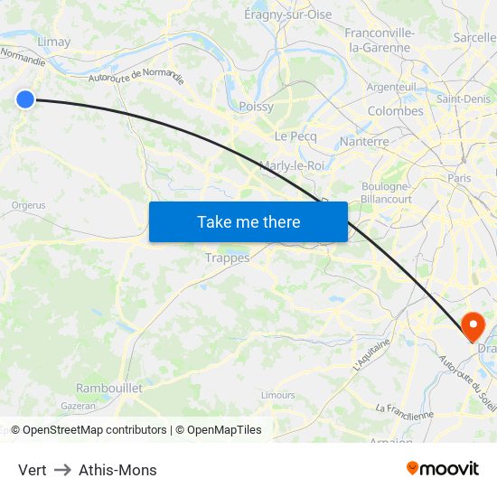 Vert to Athis-Mons map