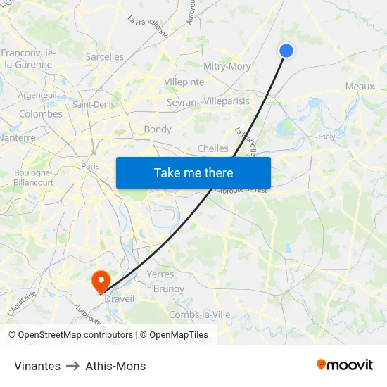Vinantes to Athis-Mons map