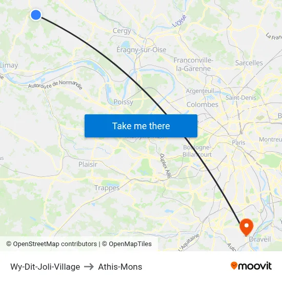 Wy-Dit-Joli-Village to Athis-Mons map