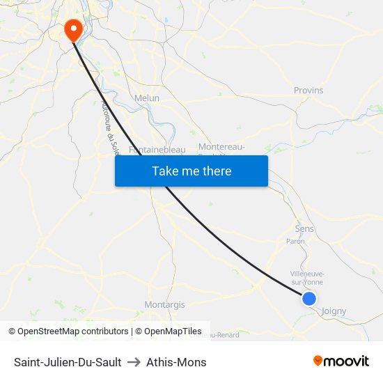 Saint-Julien-Du-Sault to Athis-Mons map