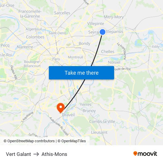 Vert Galant to Athis-Mons map