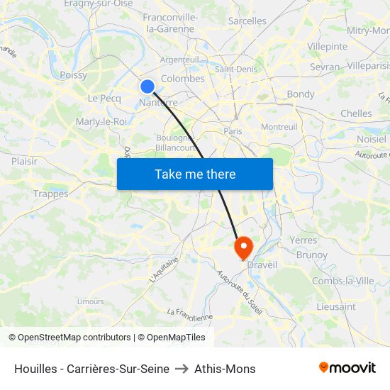 Houilles - Carrières-Sur-Seine to Athis-Mons map