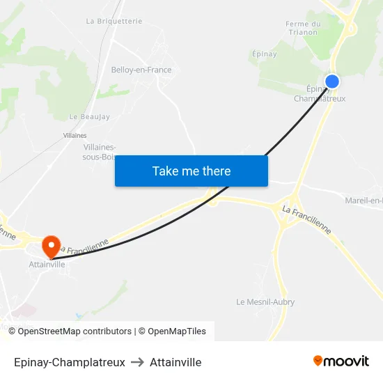 Epinay-Champlatreux to Attainville map