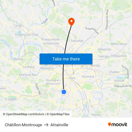 Châtillon-Montrouge to Attainville map