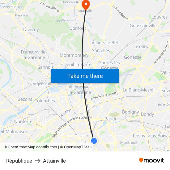 République to Attainville map