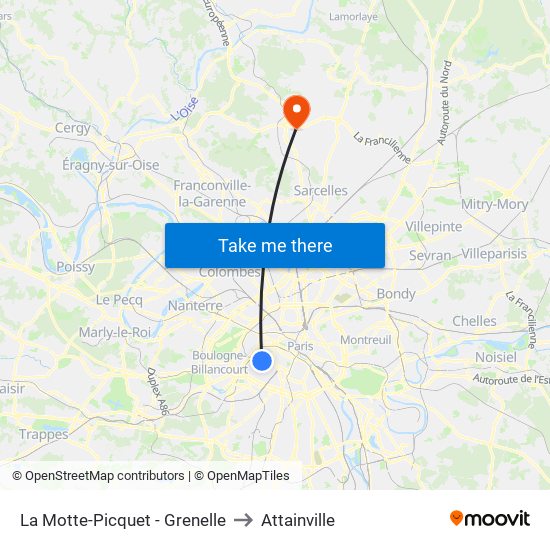 La Motte-Picquet - Grenelle to Attainville map