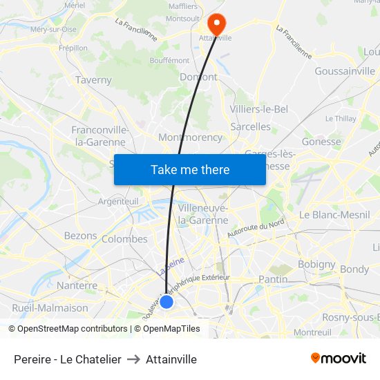 Pereire - Le Chatelier to Attainville map