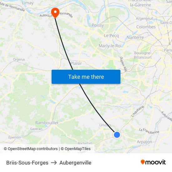 Briis-Sous-Forges to Aubergenville map