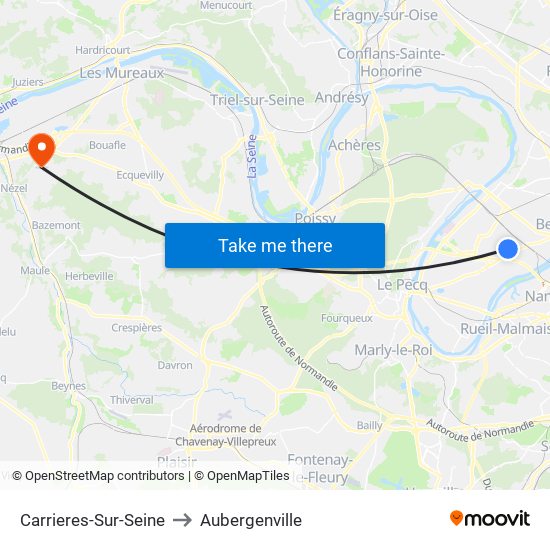 Carrieres-Sur-Seine to Aubergenville map