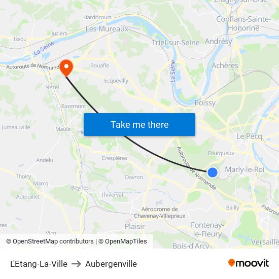 L'Etang-La-Ville to Aubergenville map