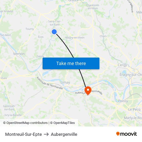 Montreuil-Sur-Epte to Aubergenville map