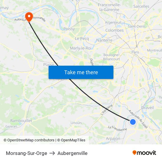 Morsang-Sur-Orge to Aubergenville map