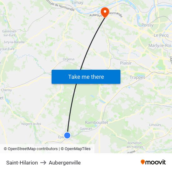 Saint-Hilarion to Aubergenville map