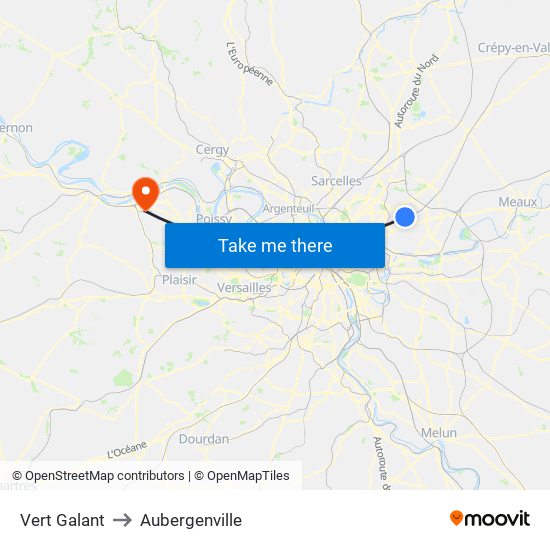Vert Galant to Aubergenville map