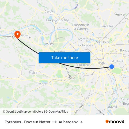 Pyrénées - Docteur Netter to Aubergenville map