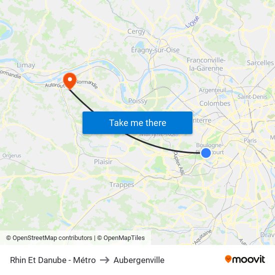 Rhin Et Danube - Métro to Aubergenville map