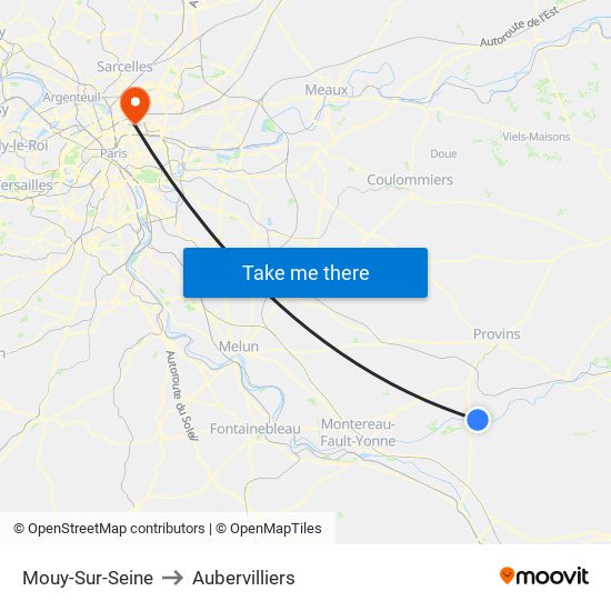 Mouy-Sur-Seine to Aubervilliers map