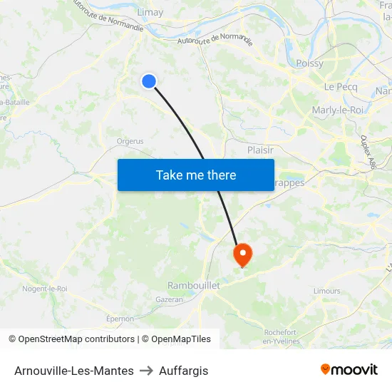 Arnouville-Les-Mantes to Auffargis map