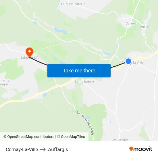 Cernay-La-Ville to Auffargis map