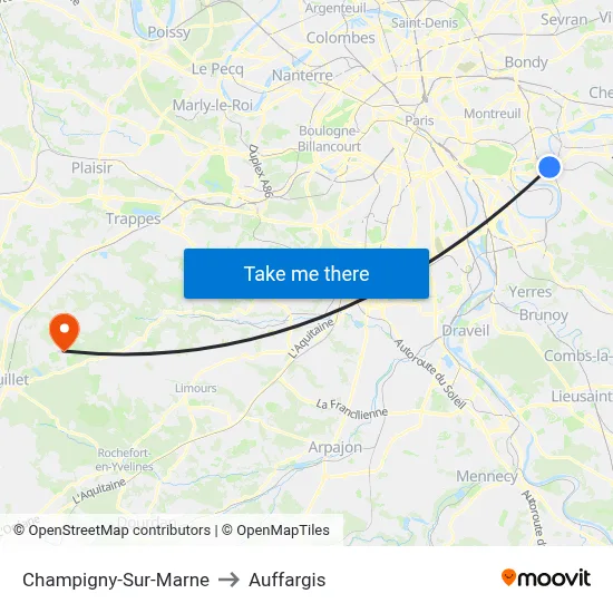 Champigny-Sur-Marne to Auffargis map