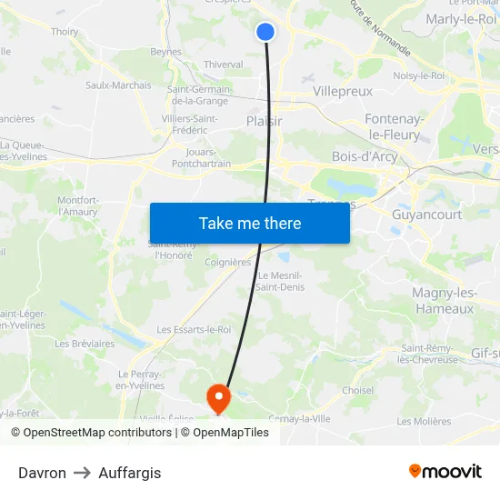 Davron to Auffargis map