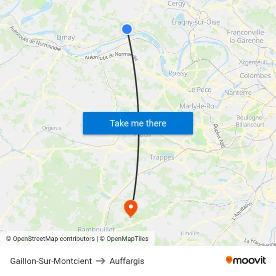 Gaillon-Sur-Montcient to Auffargis map