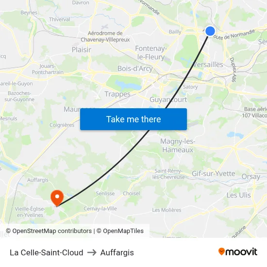 La Celle-Saint-Cloud to Auffargis map