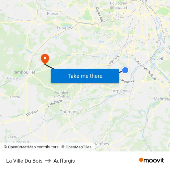 La Ville-Du-Bois to Auffargis map