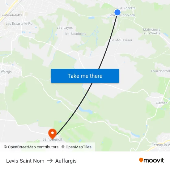 Levis-Saint-Nom to Auffargis map