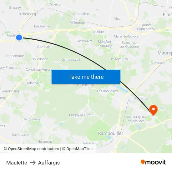Maulette to Auffargis map
