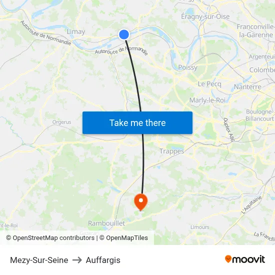 Mezy-Sur-Seine to Auffargis map
