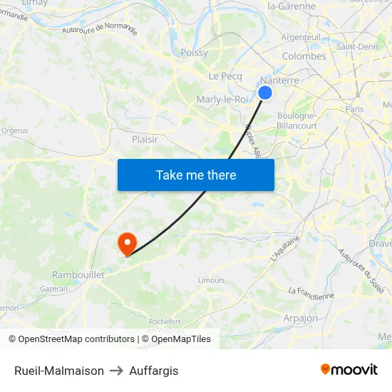 Rueil-Malmaison to Auffargis map