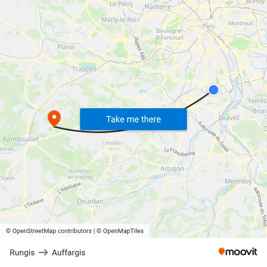 Rungis to Auffargis map