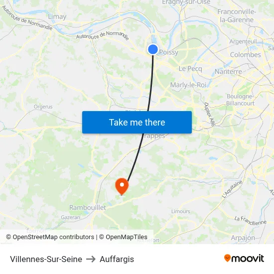 Villennes-Sur-Seine to Auffargis map