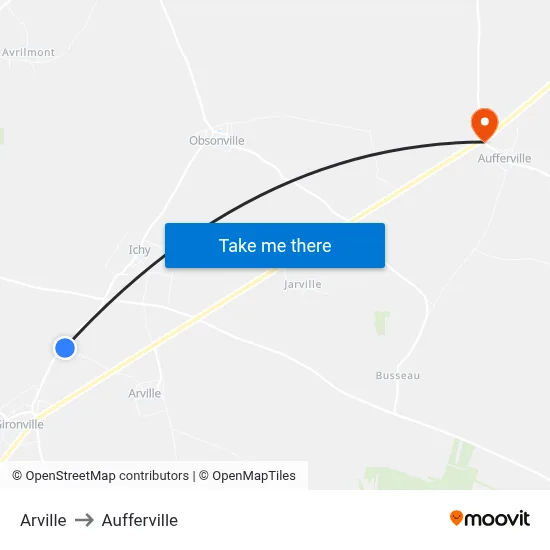 Arville to Aufferville map