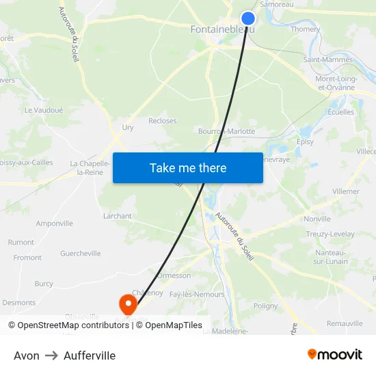 Avon to Aufferville map