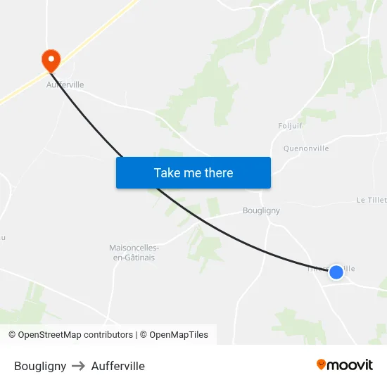 Bougligny to Aufferville map