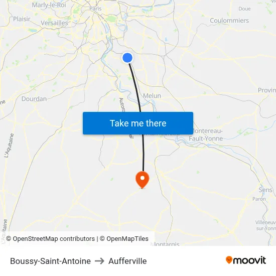 Boussy-Saint-Antoine to Aufferville map