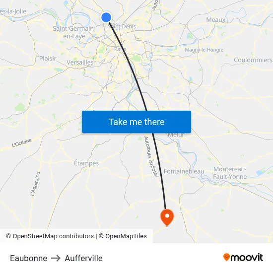 Eaubonne to Aufferville map