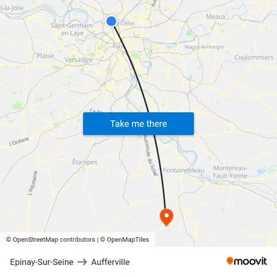 Epinay-Sur-Seine to Aufferville map