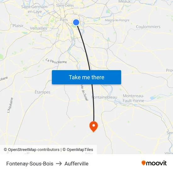 Fontenay-Sous-Bois to Aufferville map