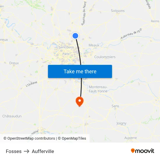 Fosses to Aufferville map