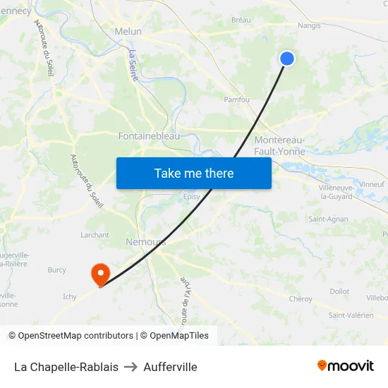 La Chapelle-Rablais to Aufferville map