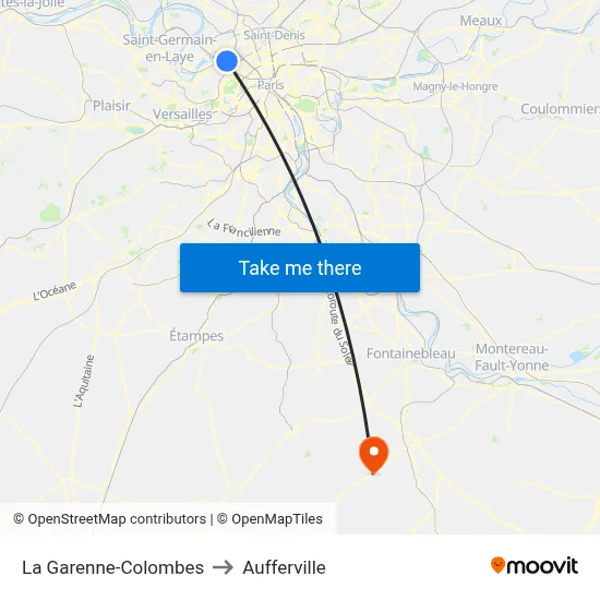 La Garenne-Colombes to Aufferville map